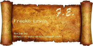 Frecko Ervin névjegykártya